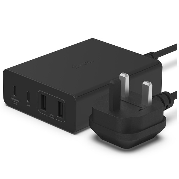 Belkin BoostCharge PRO 108W 4-Ports GaN Charger, 2m Cable Model No. WCH010myBK