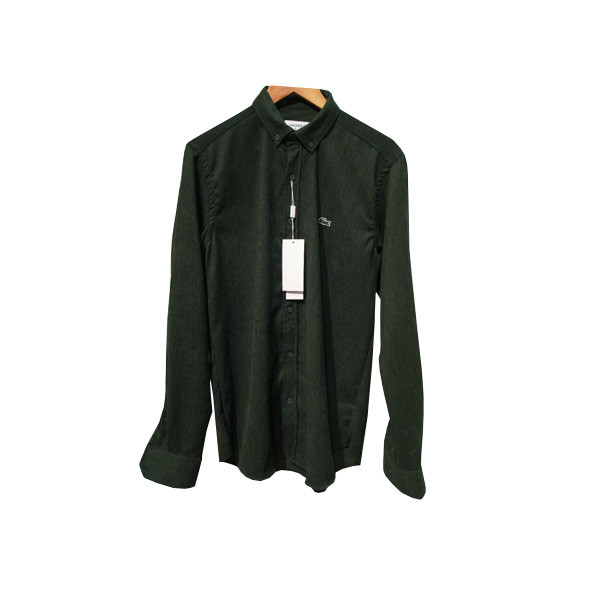 Lacoste Long Sleeves Shirt for Men - Green Dark Color