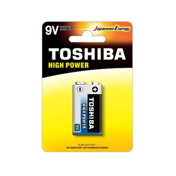 Toshiba 9V 6LR61 Alkaline High Power 1.5V Battery