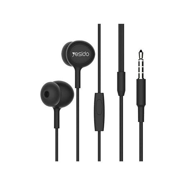 Yesido Universal Wire-Control 3.5 mm In-Ear Earphones with Microphone, Black Color, Model No. YH13
