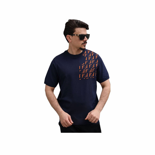 Belo Mastercopy Single Color Fendi Brand t-shirts for Men, with Fendi Logos Imprinted in Left Shoulder in 8 Colors (Brown, Beige, White, Black, Gray, Green, Orange, Blue Black)