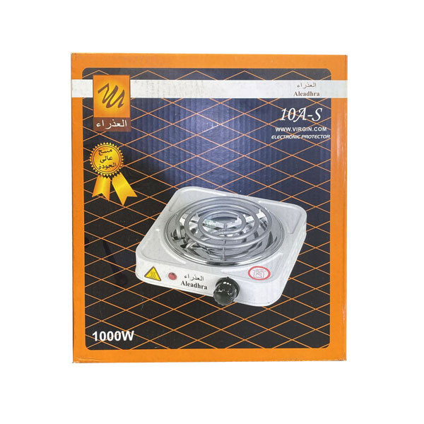 Aleadhra Portable Single Burner Electric Hot Plate, 1000W, in White Color, Model No. 10A-S