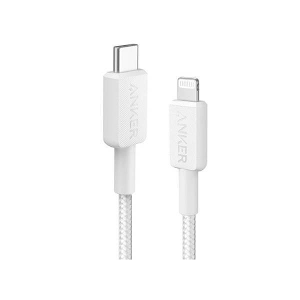 Anker 322 USB-C to Lightning Braided Cable 3ft, White Color, Model No. A81B5H21