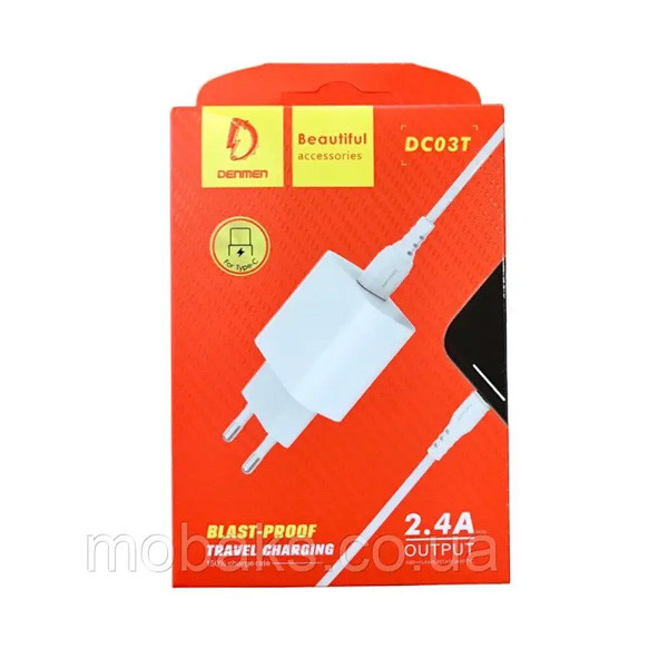 Denmen Travel Charger with 1 USB 2.4A  Type-C Model No. DC03T