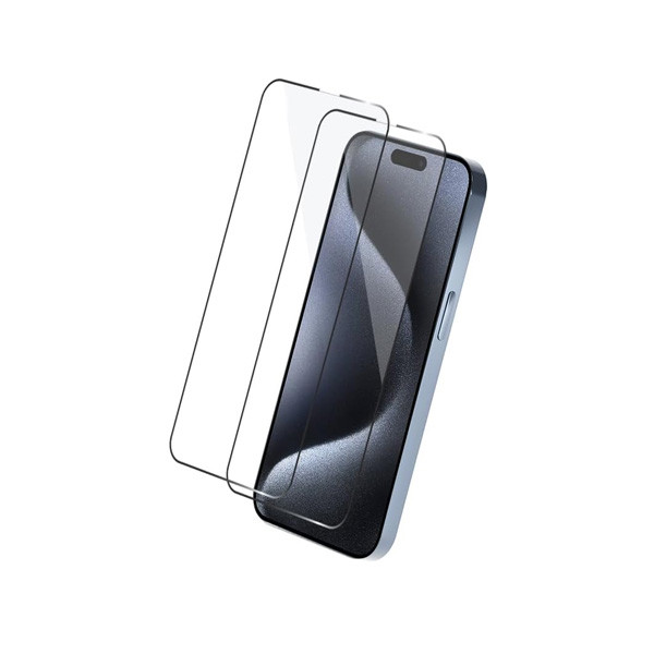 Momax iPhone 15 Pro Max Full Coverage Screen Protector, Black Color
