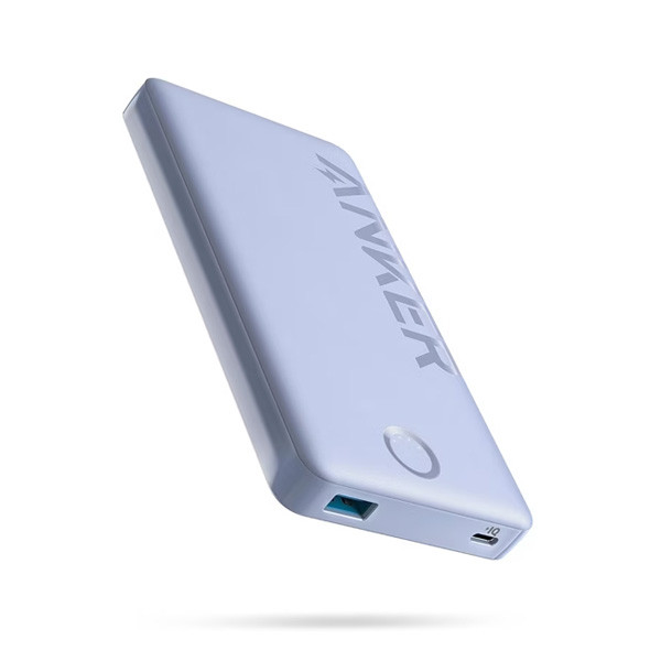 Anker 323 10000mAh USB-C Power Bank With 1.9ft Charging Cable, Violet Color, Model No. A1334HV1