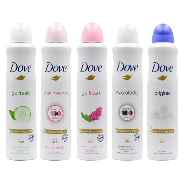 Dove Antiperspirant Deodorant Spray, International Version, 250 ml