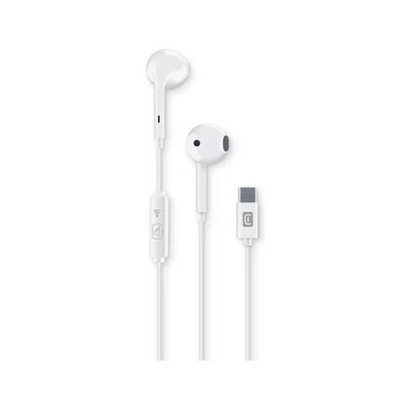 Cellularline Earphone Wired In-Ear Calls/Music USB Type-C, MIC Capsule, White Color, Model No. AUCAPSULETYPECW