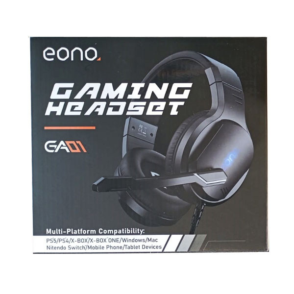 Eono Gaming Headset Wired Lightweight 3.5mm Jack Compatible with PC/MAC PS4/5, Model No. GA01
