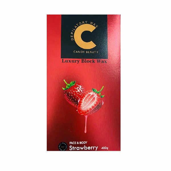 Candy Beauty Strawberry Luxury Block Wax Hair Removal, 400gr
