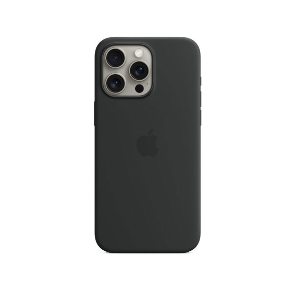 iPhone 15 Pro Max Silicone Case with MagSafe , Black Color