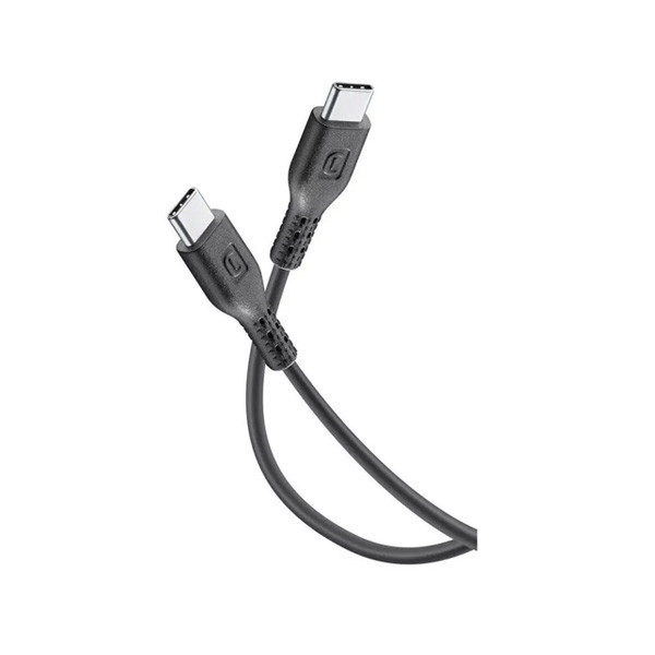 Cellularline 120cm Type-C to Type-C Power Cable, Black Color, Model No. USBDATACUSBC-CK