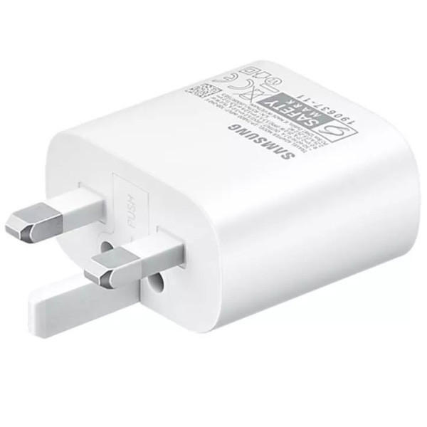 Samsung Travel Adapter Head 3pin - UK Plug, 25W, Original, White Color