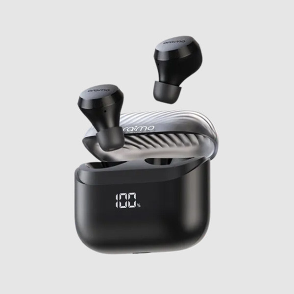 Oraimo TWS AirBuds 4 ENC with Screen, Black Color, Model No. OTW-340