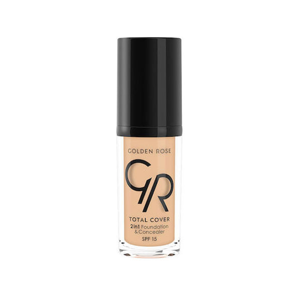 Golden Rose Total Cover 2 in1 Foundation & Concealer SPF15, 30ml