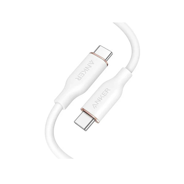 Anker PowerLine III Flow USB C to USB C SilicaGel 1.8m 100W Cable, White Color, Model No. A8553H21