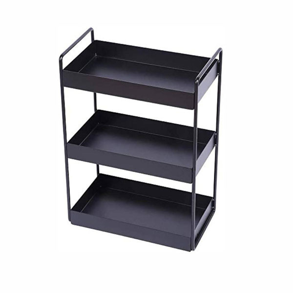 Black Matte Metalic Kitchen Grocery Store with 3 Baskets