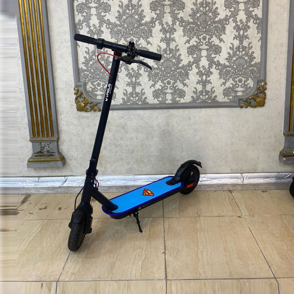 VRGUS Electric Folding Scooter with Blue Deck Decorated of Superman Logo
