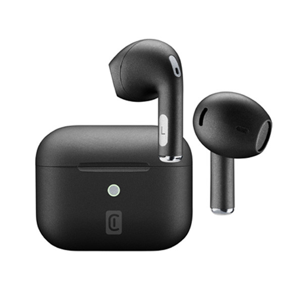 Cellularline Bluetooth Earphones with Environment Noise Cancelling Technology, Black Color, Model No. BTCRYSTALTWSK
