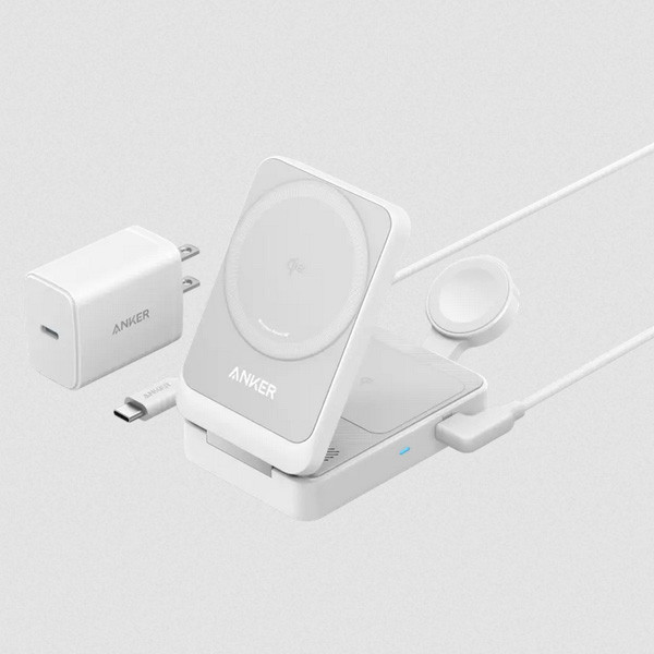 Anker MagGo Charging Station 3in1 Foldable Qi2 15W, White Color, Model No. B25M3V21