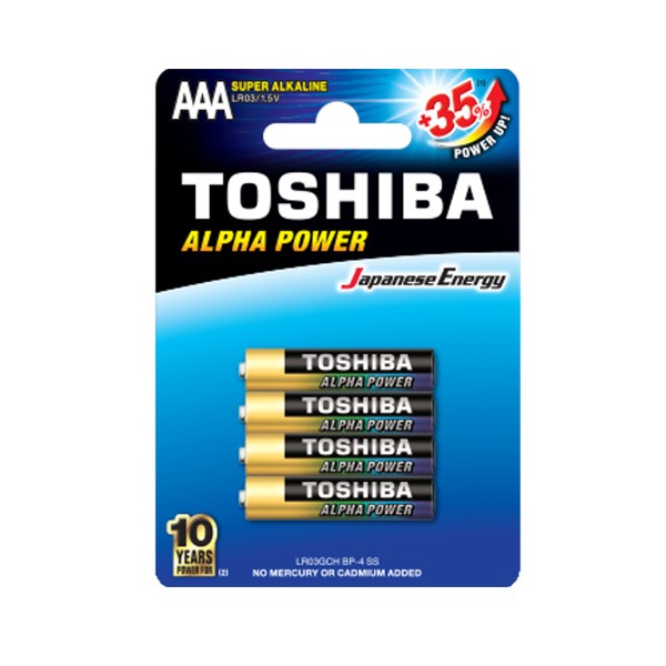 Toshiba Apha Power LR03 Alkaline Batteries AAA 1.5V, 4pcs