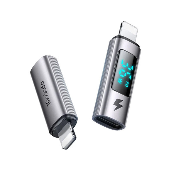 Mcdodo Digital display USB-C to LTG PD 36W Connector, Gray Color. Model No. OT-6100