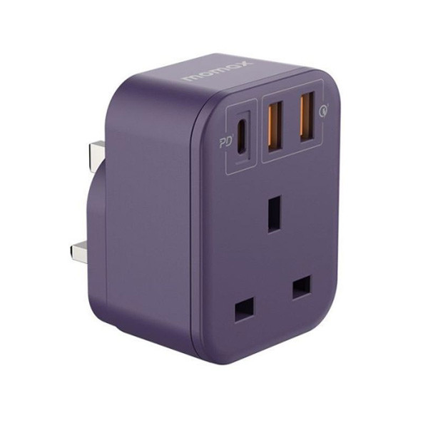 Momax PD20W OnePlug Extension Socket with USB, Purple Color, Model No. US10UKU