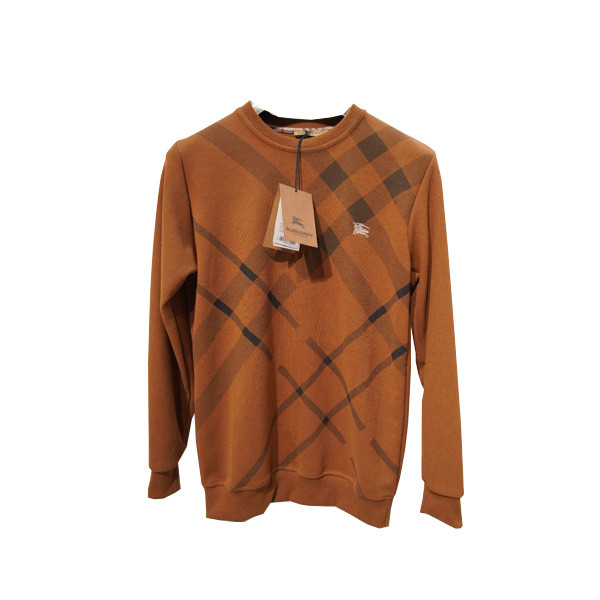 Burberry Sweater for Men with Diagonal Stripes Graphic Print - Brown Color