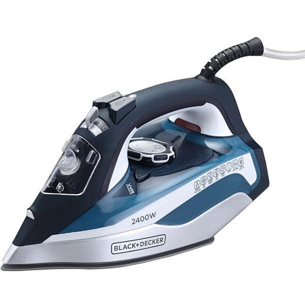 Black+Decker Steam Iron with Ceramic Soleplate, 2400w, Blue Color, Model No. X2150- B5