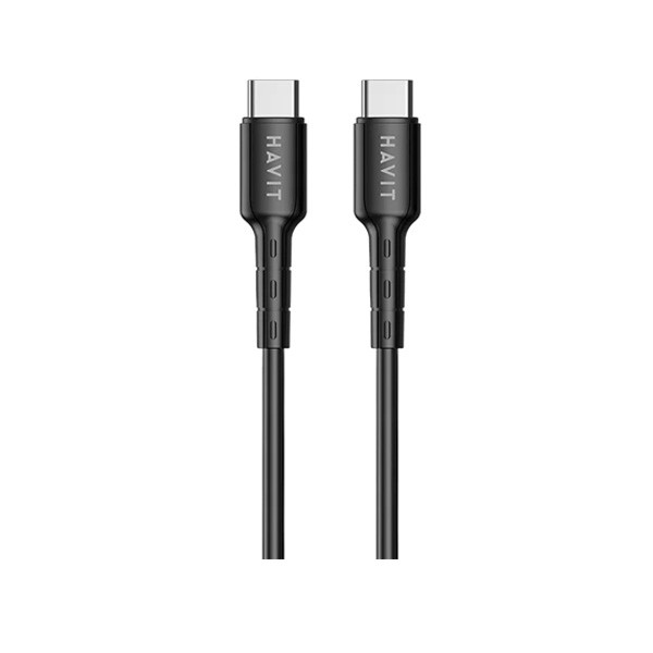 Havit USB-C to C 60W Super Fast Charging Cable 1m, Black Color, Model No. CB6254
