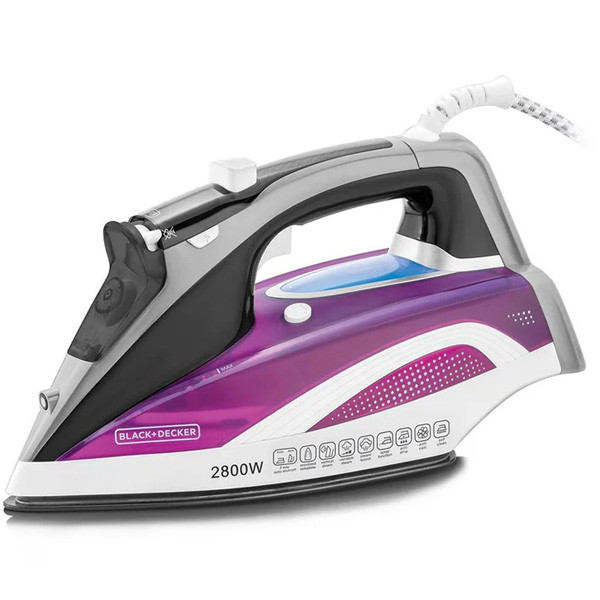 Black+Decker Digital Pre- Programmed Steam Iron, Anodized Sole Plate with Eco Mode, 2800W, Multicolor, Model No. X2250-B5