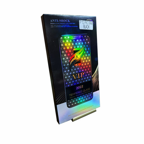 OEM Anti-Shock VIP 2022 Tempered Glass Screen Protection for iPhone 13 Pro Max, Black Frame