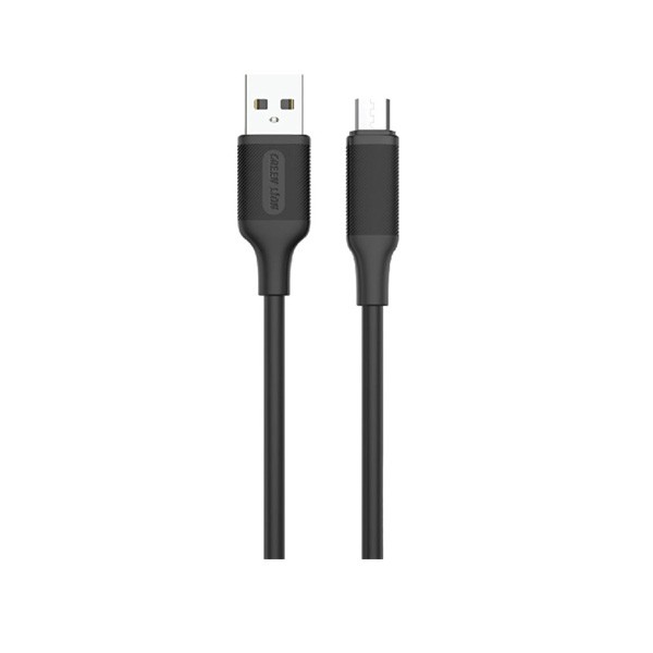 Green Lion USB-A to Micro USB PVC Cable 1m 2.4A, Black Color