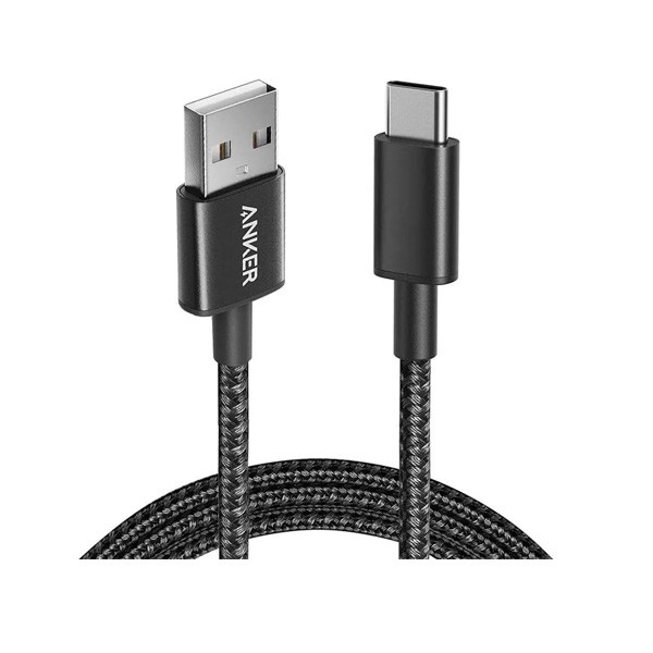 Anker Nylon USB-A to USB-C 6Ft Braided B2B Cable, Black Color, Model No. A8173H11