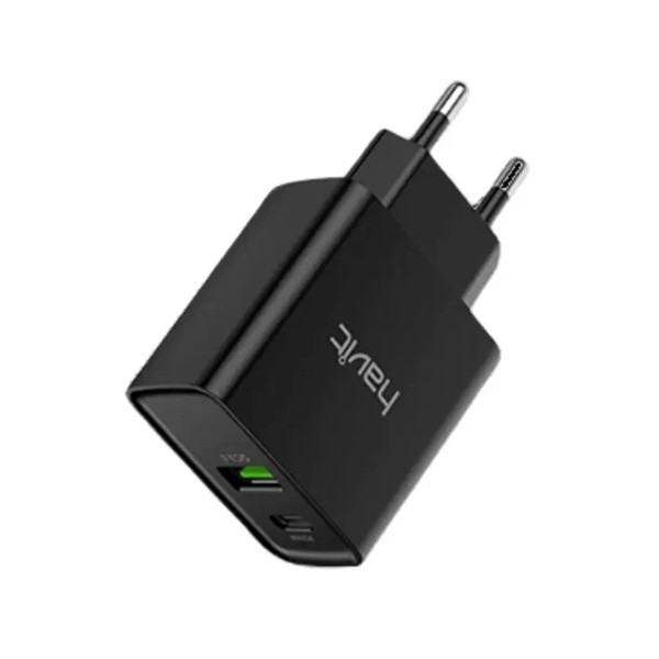 Havit 2-Ports Charger PD20W, Black & Gray Color, Model No. UC220UK