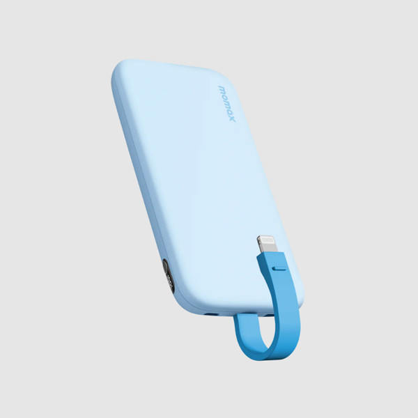 Momax iPower PD3 10000mAh Power Bank with Lightning Cable, Blue Color, Model No. IP118MFIB