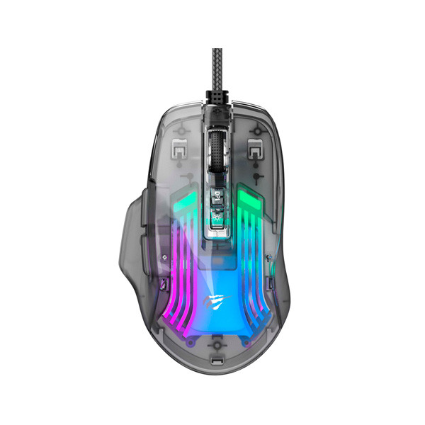 Havit Gaming Mouse Transparent, Black Color, Model No. MS1011SE
