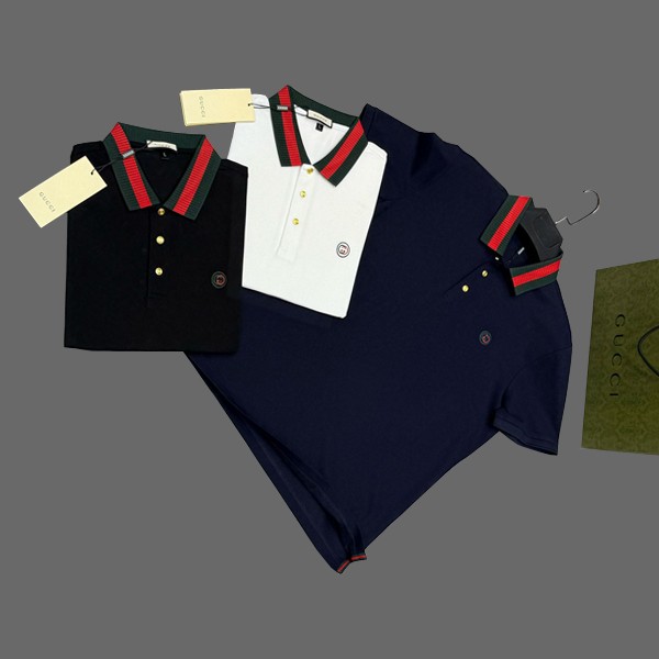 Gucci Single Color Short Sleeves Polo for Men in Various Colors