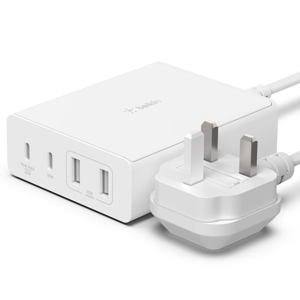 Belkin BoostCharge Pro 4-Port GaN Charger 108W, White Color, Model No. WCH010myWH