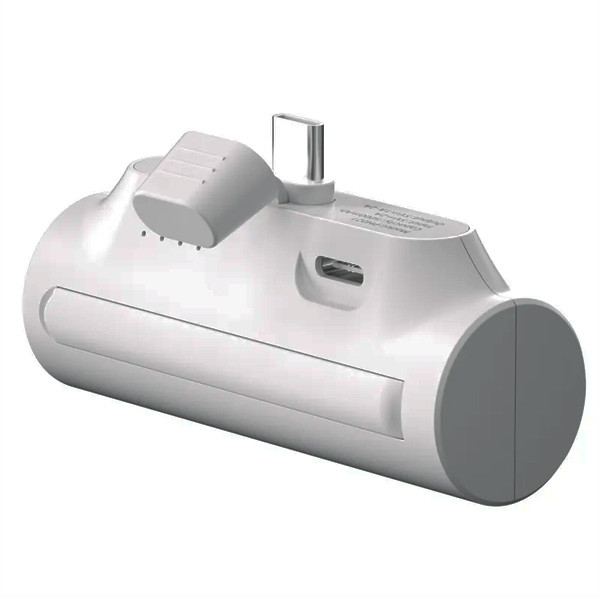 PH021 Capsule Kickstand 5000mAh Portable Charger Backup Power Bank 5V 2A Phone Charger External Battery Pack with Type-C Interface, White