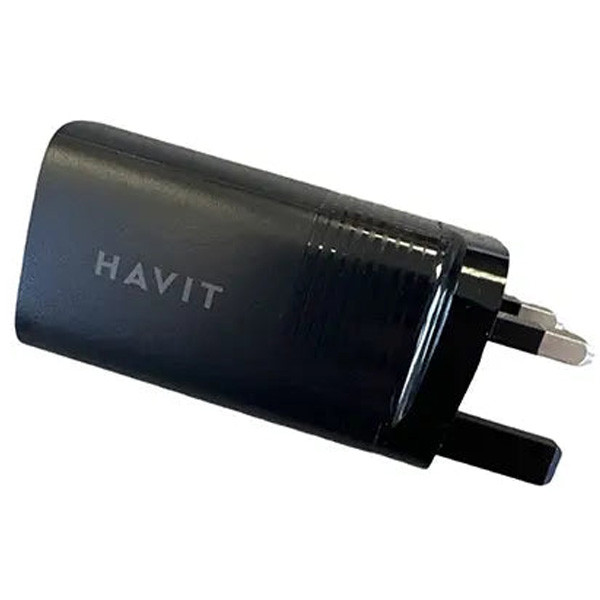 Havit UK 3-Ports Travel Charger 67W, Black Color, Model No. UC20UK