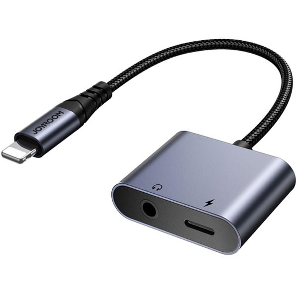 Joyroom Lightning to Lightning, 3.5mm Mini Jack DAC Adapter 2in1, Black Color, Model No. SY-L01