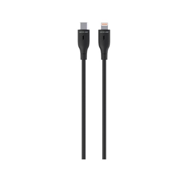 Green Lion USB-C to Lightning PVC Cable 18W, Black Color