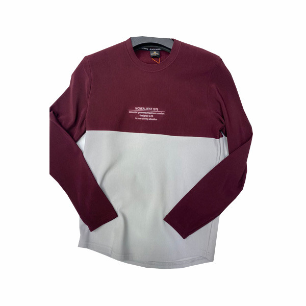 Black Mamba Double Colored Winter Blouse with Imprint Text Design in the Chest "MCNEAL//EST. 1976, essential garments/maximum comfort designed to fit in every living situation" in 8 Color Combinations