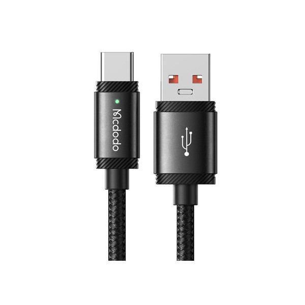 Mcdodo 120W USB-A to Type-C Data Cable with LED 1.5m, Black Color, Model No. CA-4730