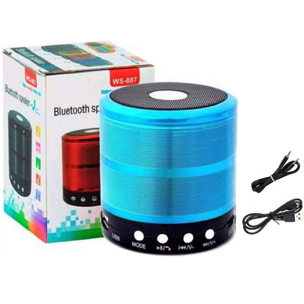 WS Mini Speaker Metal (5 Color) FM/AUX/Bluetooth/SD Card/USB Model No. Ws-887