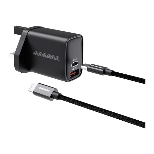 Rockrose Eclipse G25 25W Wall Charger, Black Color, Model No. RRTC36UK