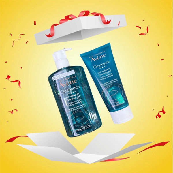 Avène Gift Set Cleanance Gel for Oily Acne-Prone Skin 400ml + 200ml Gel
