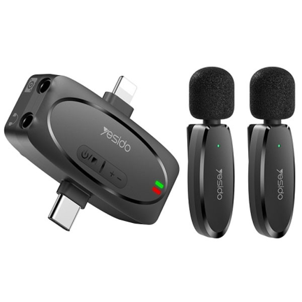 Yesido Lavalier Mic with AI Noise Reduction, Black Color, Model No. KR15