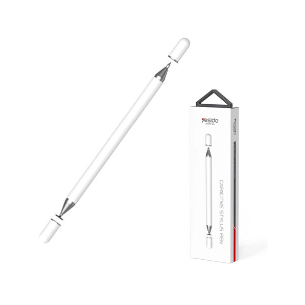 Yesido 2 in 1 Stylus Pen with Ball Point White Color Model No. ST04